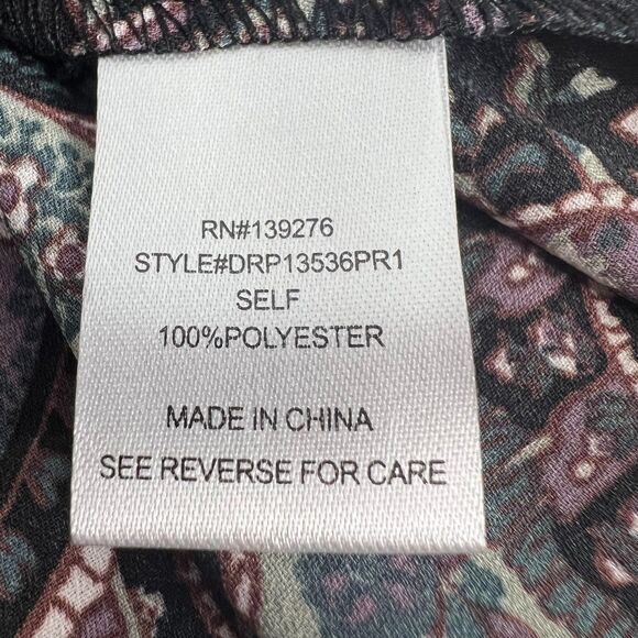 DR2 by Daniel Rainn Paisley Blouse Womens PXL Cap Sleeve V-Neck Top - Picture 4 of 4